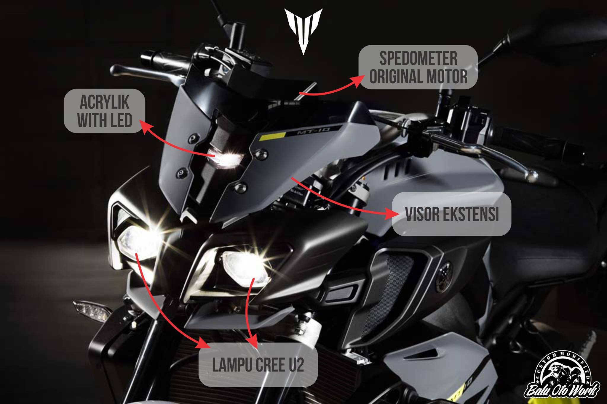 Wow Headlamp Yamaha MT10 Bisa Anda Beli Bikin Motormu Mirip